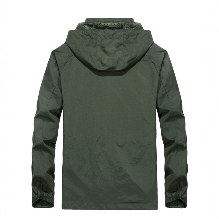 Herren Leichte Allwetter-Fieldjacke mit Kapuze, Mesh‑Innenfutter und Reißverschlusstaschen Drune