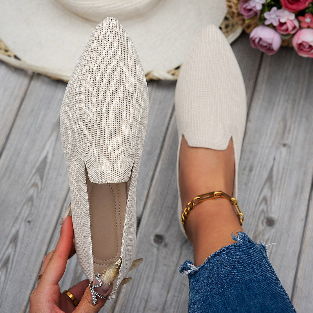 Damen Ballerinas mit kreativem Hahnentrittmuster und flexiblem Fußbett Drune