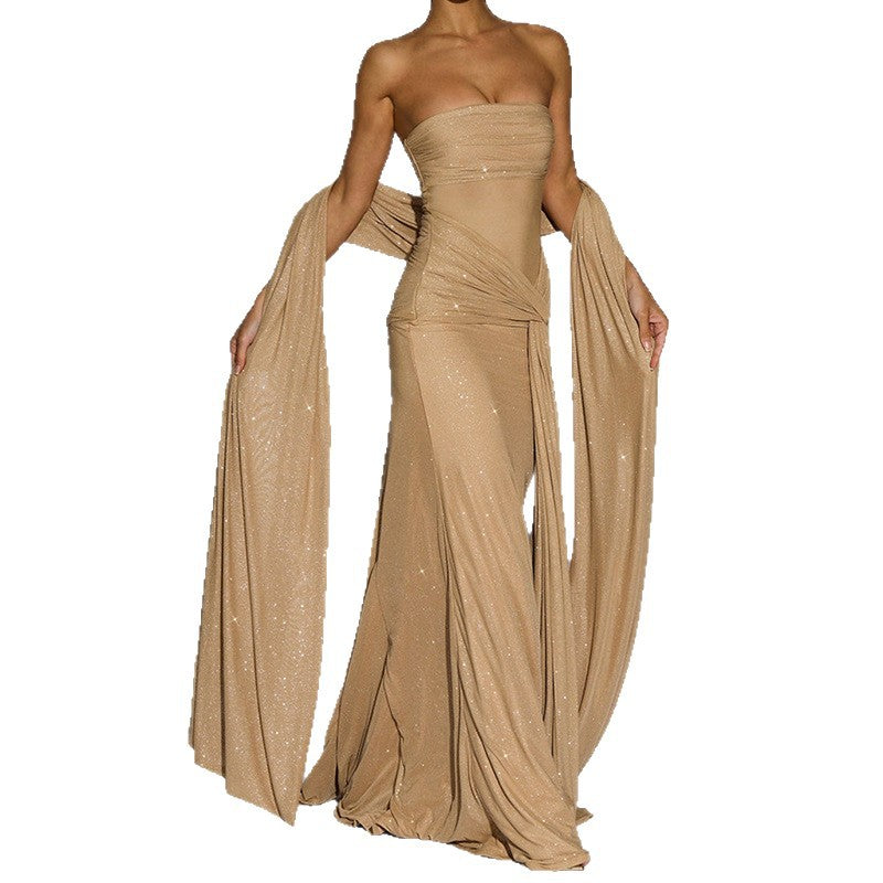 Damen Glamouröses Abendkleid mit Drapierungen Drune