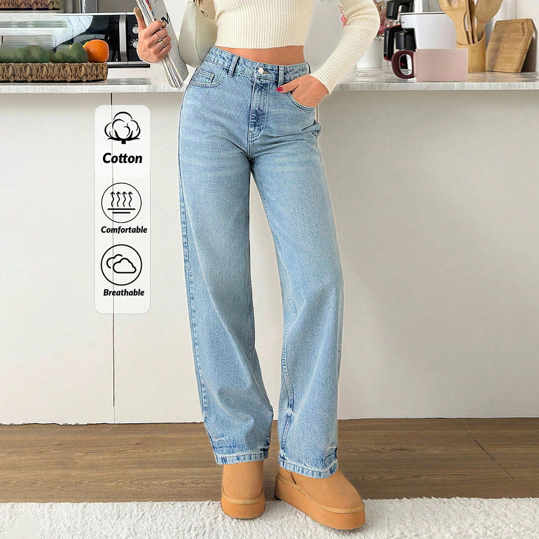 Damen Relaxed-Fit High‑Waist Jogger-Jeans mit elastischem Knöchelabschluss Drune