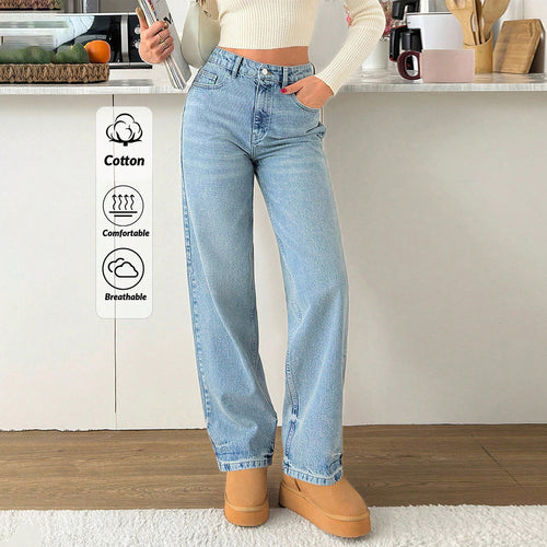 Damen Relaxed-Fit High‑Waist Jogger-Jeans mit elastischem Knöchelabschluss Drune