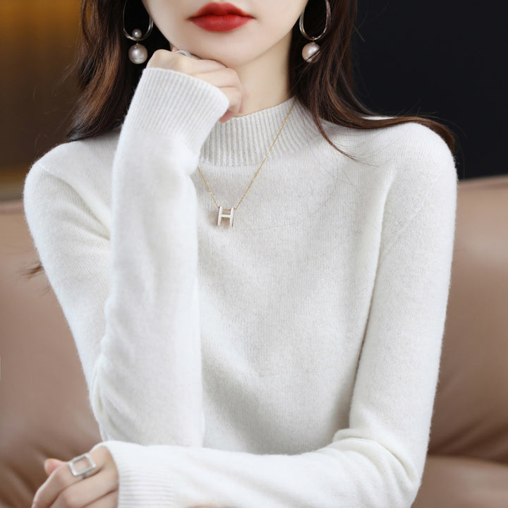 Damen Schlanker Feinstrick-Mockneckpullover mit extrafeinem Flauschfinish und verlängerten Bündchen Drune