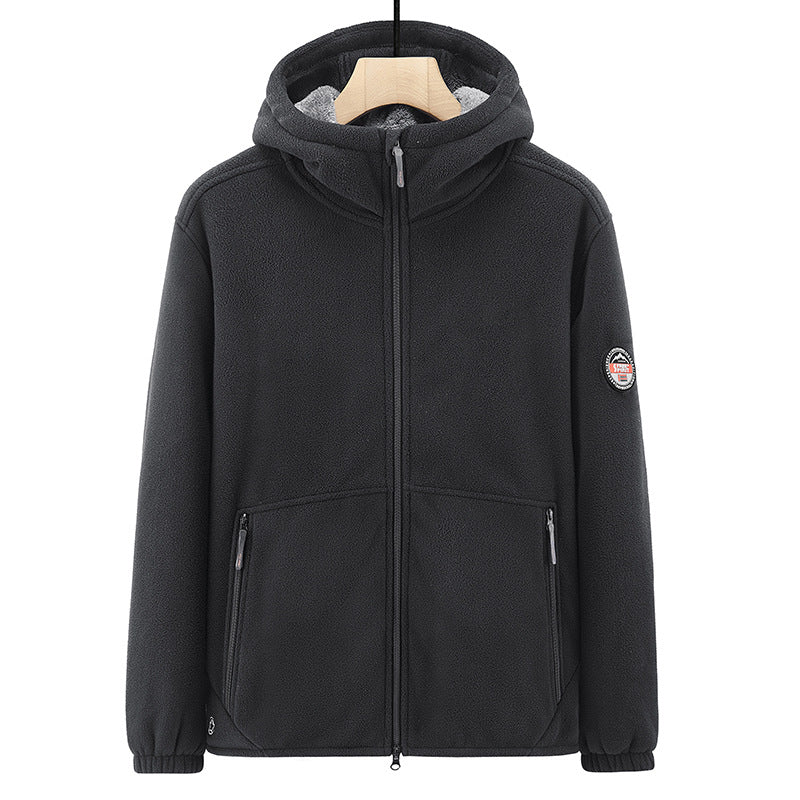 Herren Fleecejacke mit Kapuze Drune