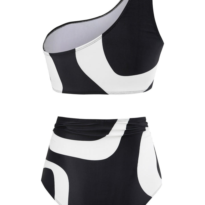 Damen Bikiniset mit asymmetrischem Oberteil und eleganter Wickel-Rock Drune