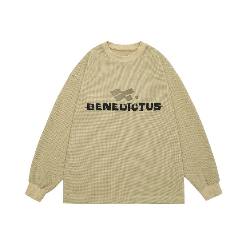 Unisex Oversize-Sweatshirt mit Logo‑Print und feiner Waffelstruktur Drune