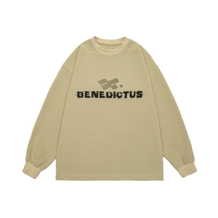 Unisex Oversize-Sweatshirt mit Logo‑Print und feiner Waffelstruktur Drune