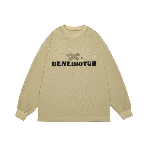 Unisex Oversize-Sweatshirt mit Logo‑Print und feiner Waffelstruktur Drune