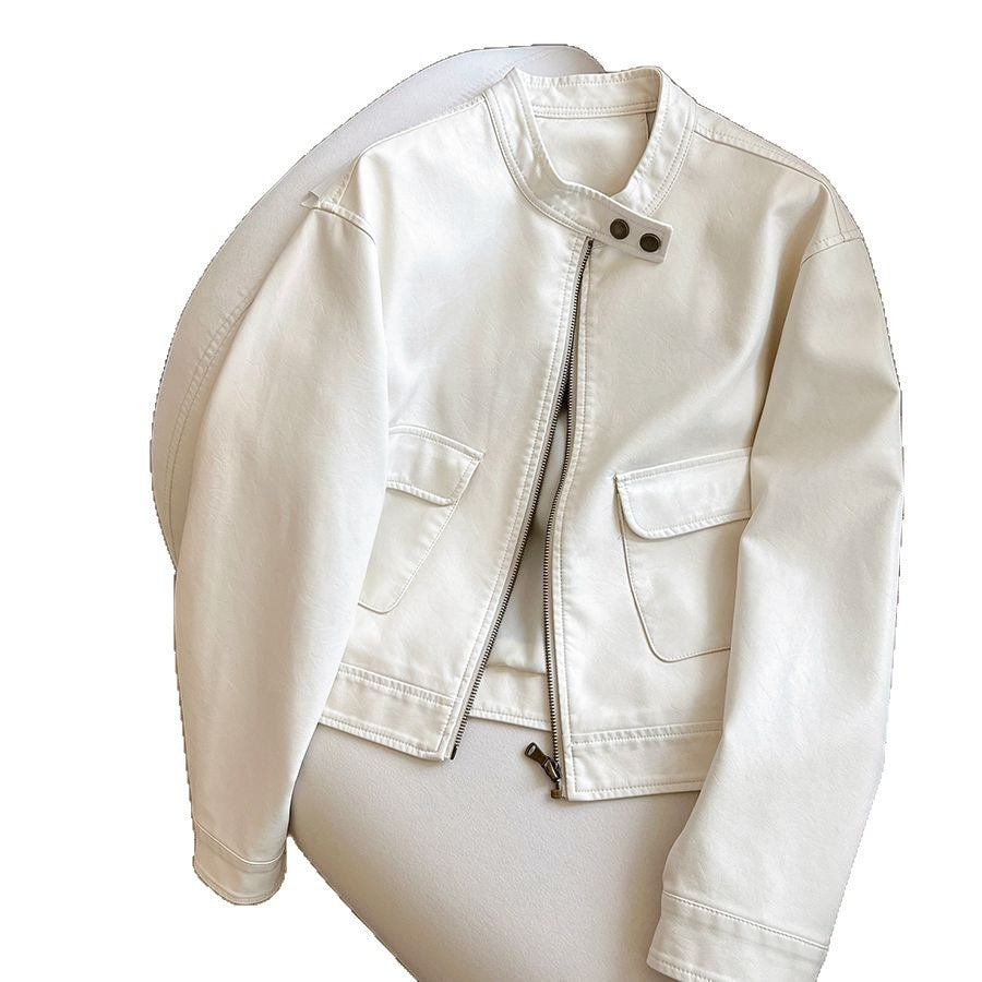 Damen Kunstlederjacke mit zeitlosem Schnitt Drune