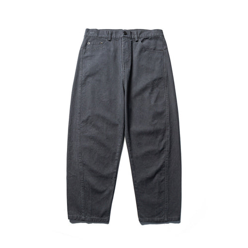 Herren Konisch geschnittene Twill-Hose mit hoher Taille und fünf Taschen Drune