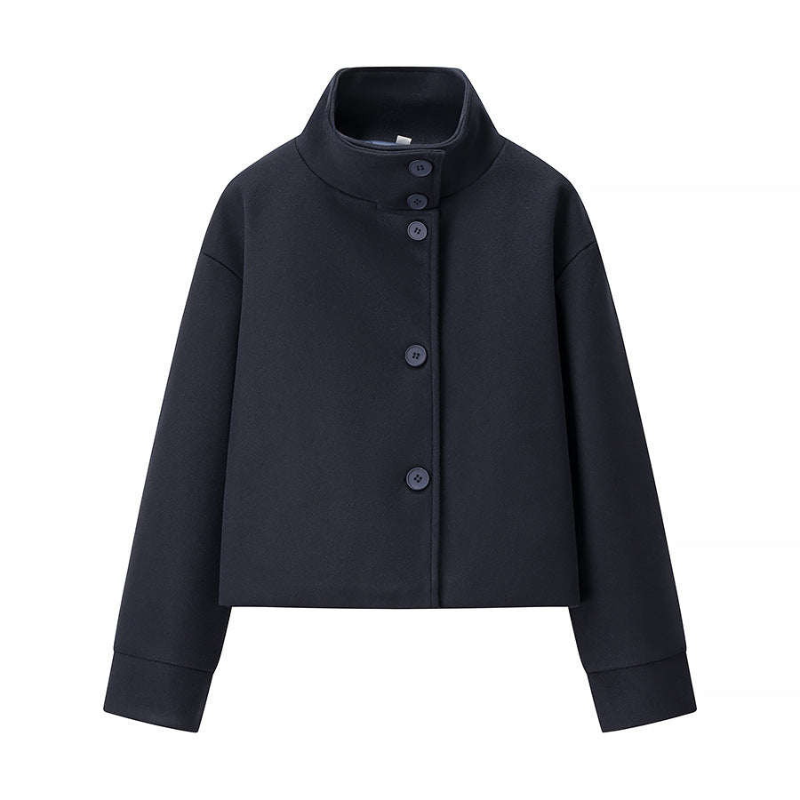 Damen Modische Jacke mit schickem Stehkragen Drune