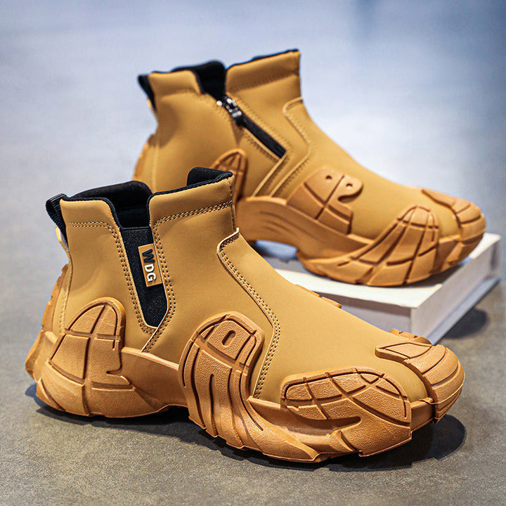 Herren robuste technische Chelsea-Boots mit neoprenartigem Schaft, seitlichem Reißverschluss und profiliertem Offroad-Laufsohle Drune