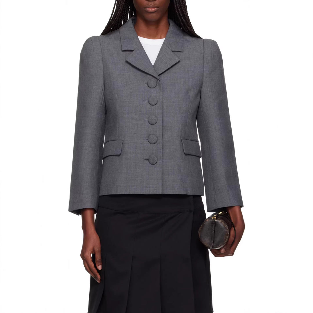 Damen Kurzblazer im taillierten Vintage Tailoring mit bezogenen Knöpfen Drune