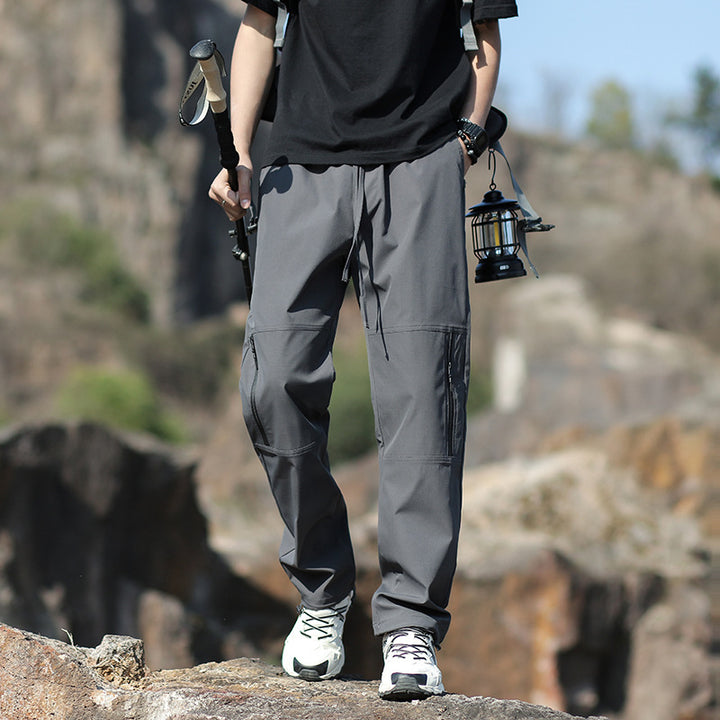 Herren Technische Outdoor- und Wanderhose mit Reißverschlusstaschen und verstellbarer Taille Drune