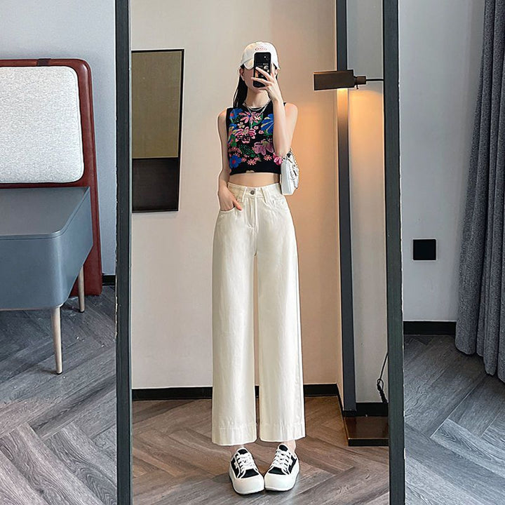 Damen Weitgeschnittene Jeans mit hohem Bund Drune