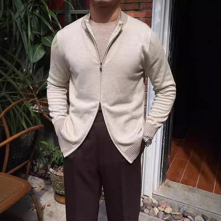 Herren Eleganter Strickpullover mit Stehkragen Drune