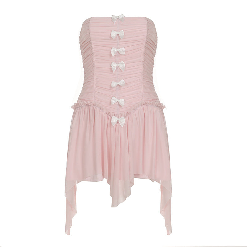 Damen romantisches Corsage-Kleid mit bezaubernden Rüschendetails Drune