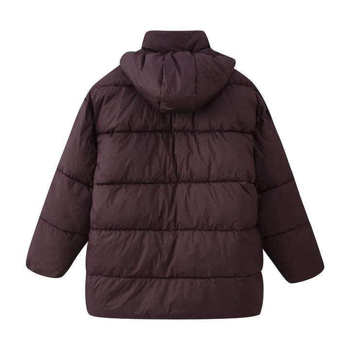 Damen nan oversized Steppjacke mit Kapuze und wärmender Thermofütterung Drune