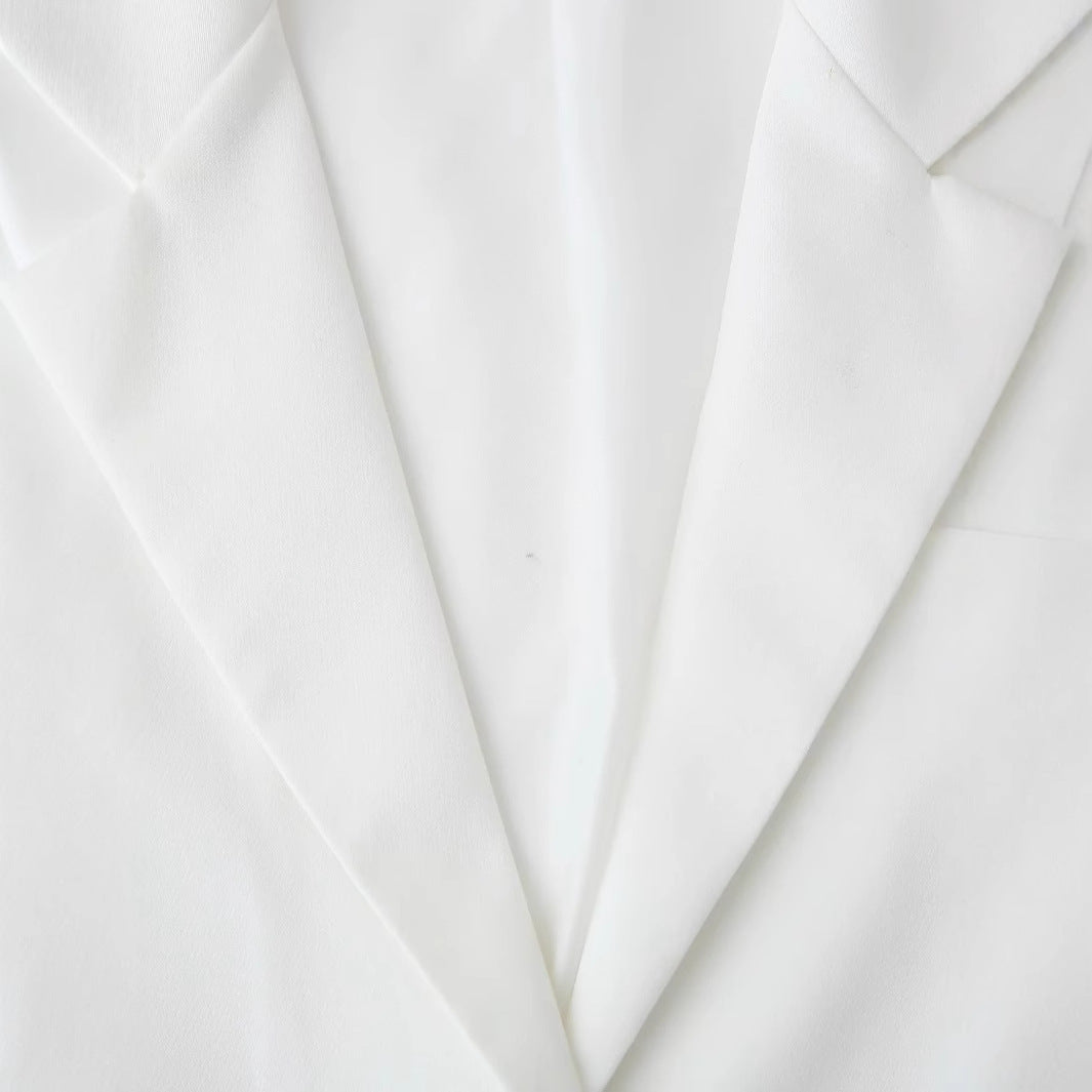 Damen nan taillierte Cropped-Weste mit Reverskragen und einreihigem Knopfverschluss Drune