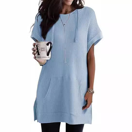 Damen lässiges Hoodie-Kleid mit praktischer Kängurutasche und Relaxed-Fit Drune