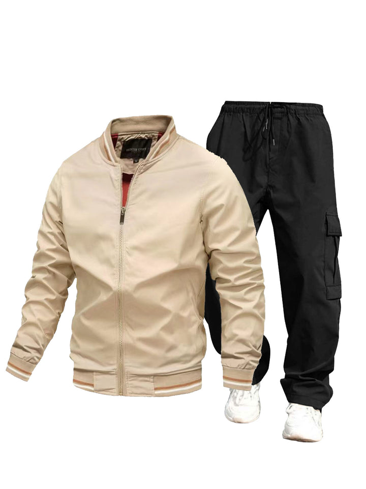 Herren Sportliche Jacke und Cargo-Hose Set Drune