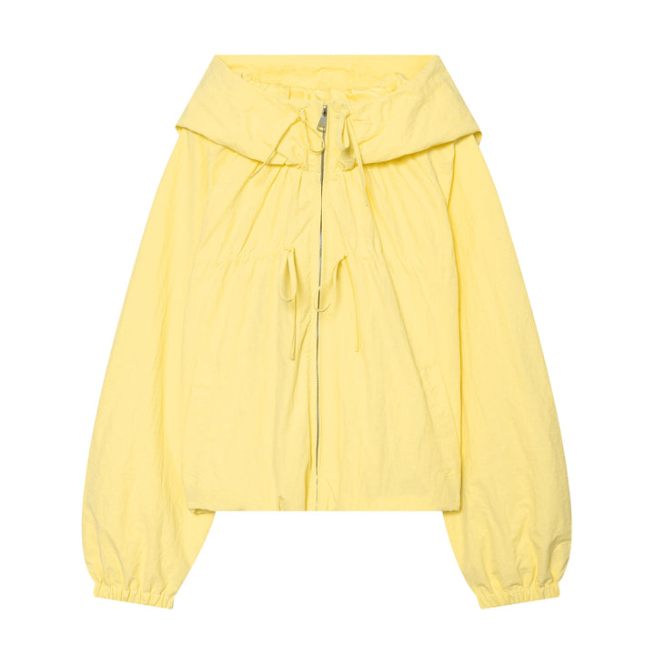 Damen Kapuzen-Cropped-Outdoorjacke mit Tunnelzug und elastischem Saum Drune