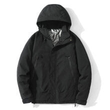 Herren Leichte Kapuzenjacke aus Softshell mit Thermofutter und minimalistischen Reißverschlusstaschen Drune