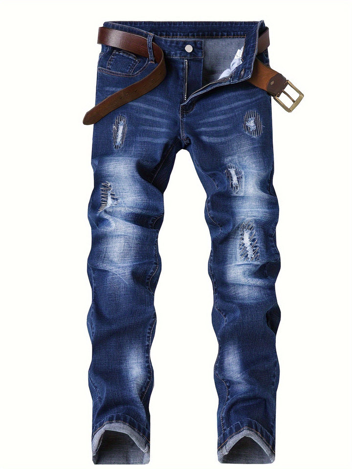 Herren Elegante Slim-Fit Jeans mit modischen Waschungseffekten Drune