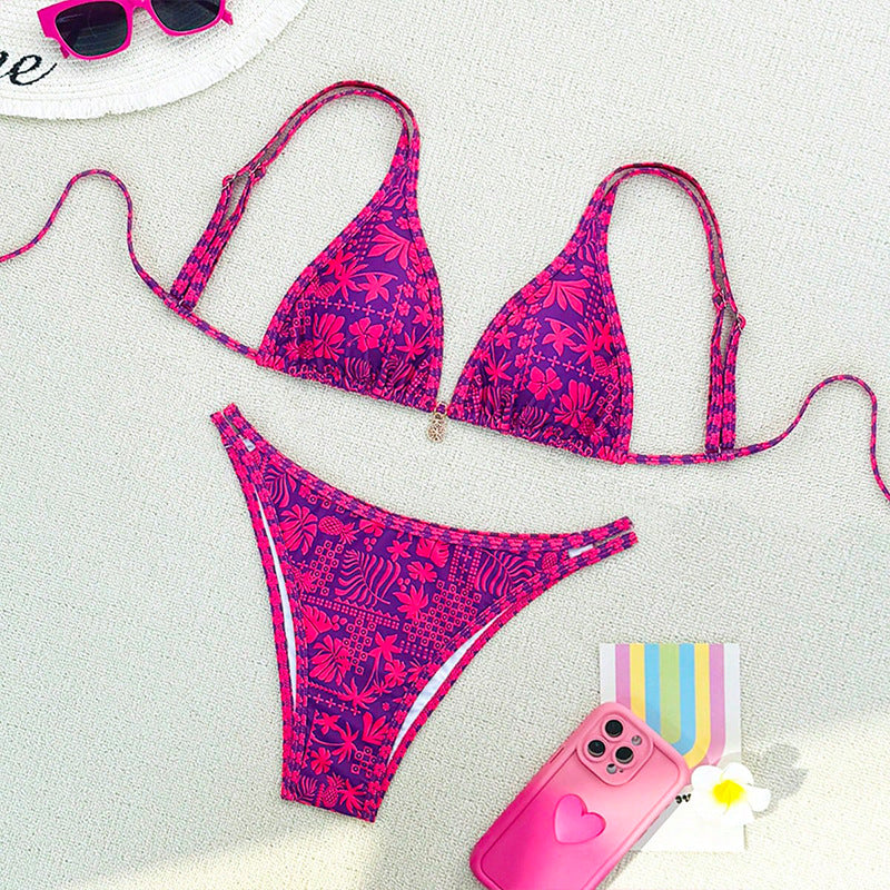 Damen Triangel-Bikini-Set mit verstellbaren Trägern Drune