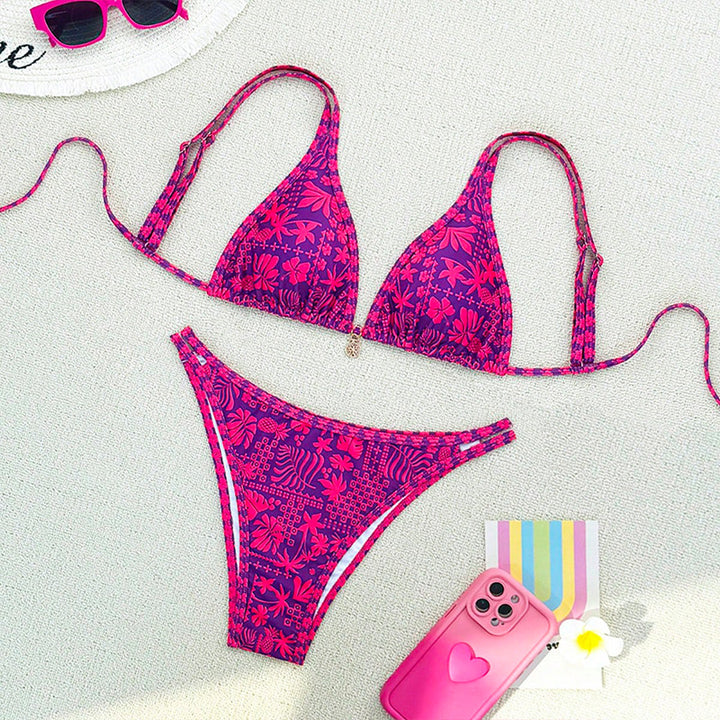Damen Triangel-Bikini-Set mit verstellbaren Trägern Drune