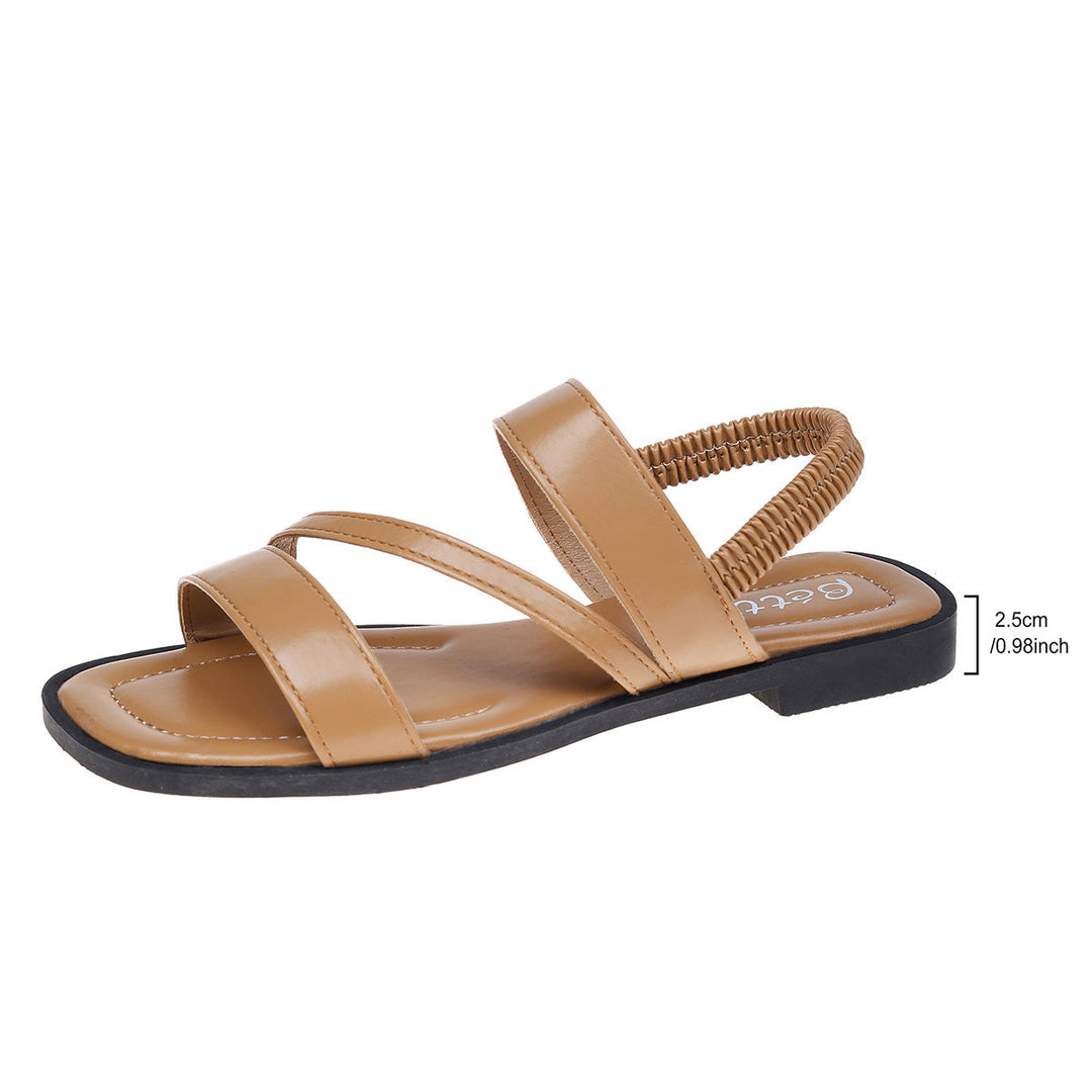 Damen Metallic Riemchen-Sandalen mit elastischem Rückenteil Drune