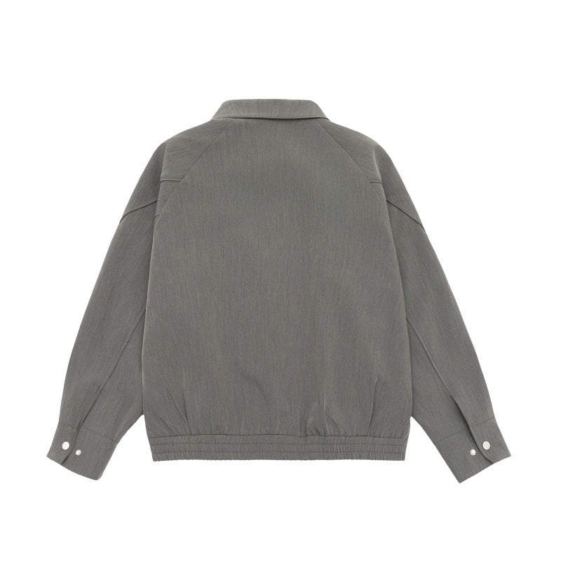 Herren Boxy-Übergangsjacke mit Hemdkragen, Raglanärmeln und Reißverschlusstaschen Drune