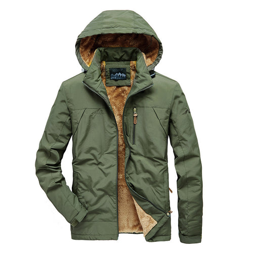 Herren Kapuzen-Outdoorjacke mit vollem Sherpa‑Innenfutter und winddichter Außenlage Drune