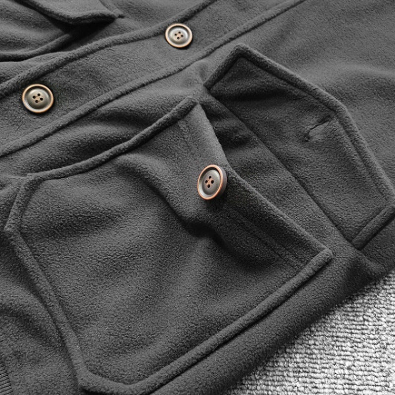 Damen lässige Sweatjacke mit Knopfleiste und praktischen Taschen Drune
