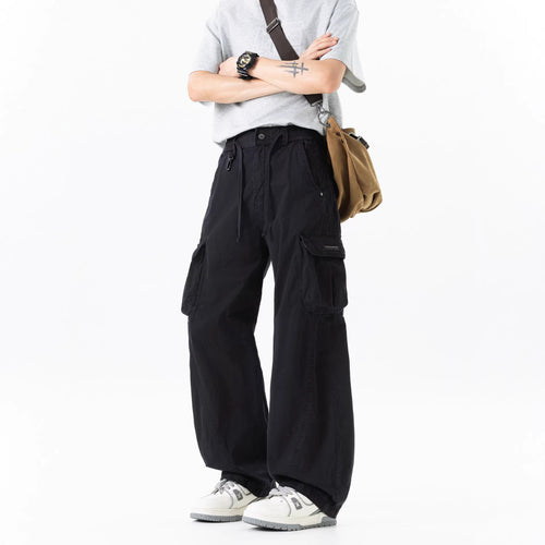 Herren Weite Utility-Cargo-Bermuda mit Elastikbund und Multifachtaschen Drune