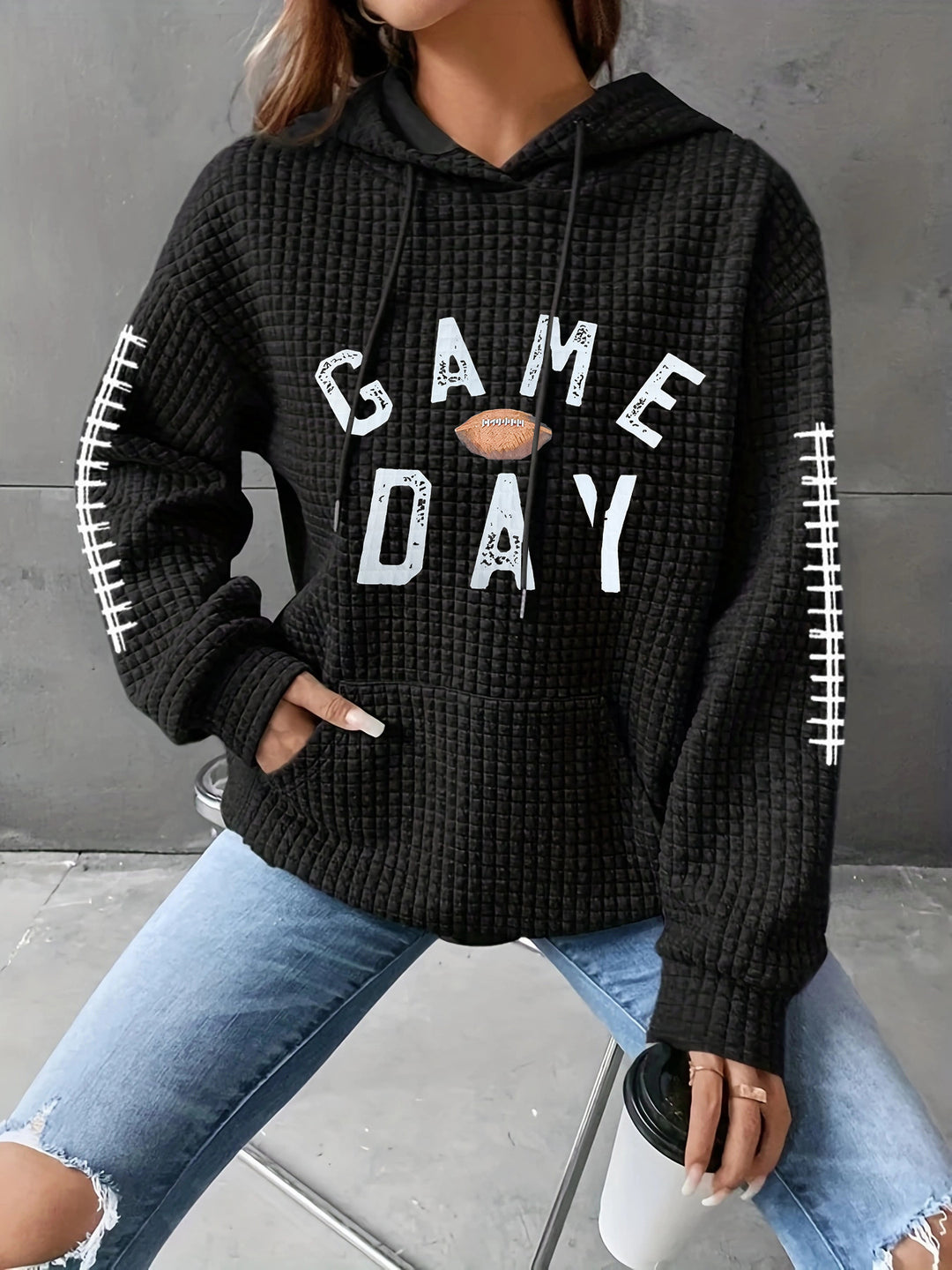 Damen Kapuzenpullover mit gesticktem Design Drune