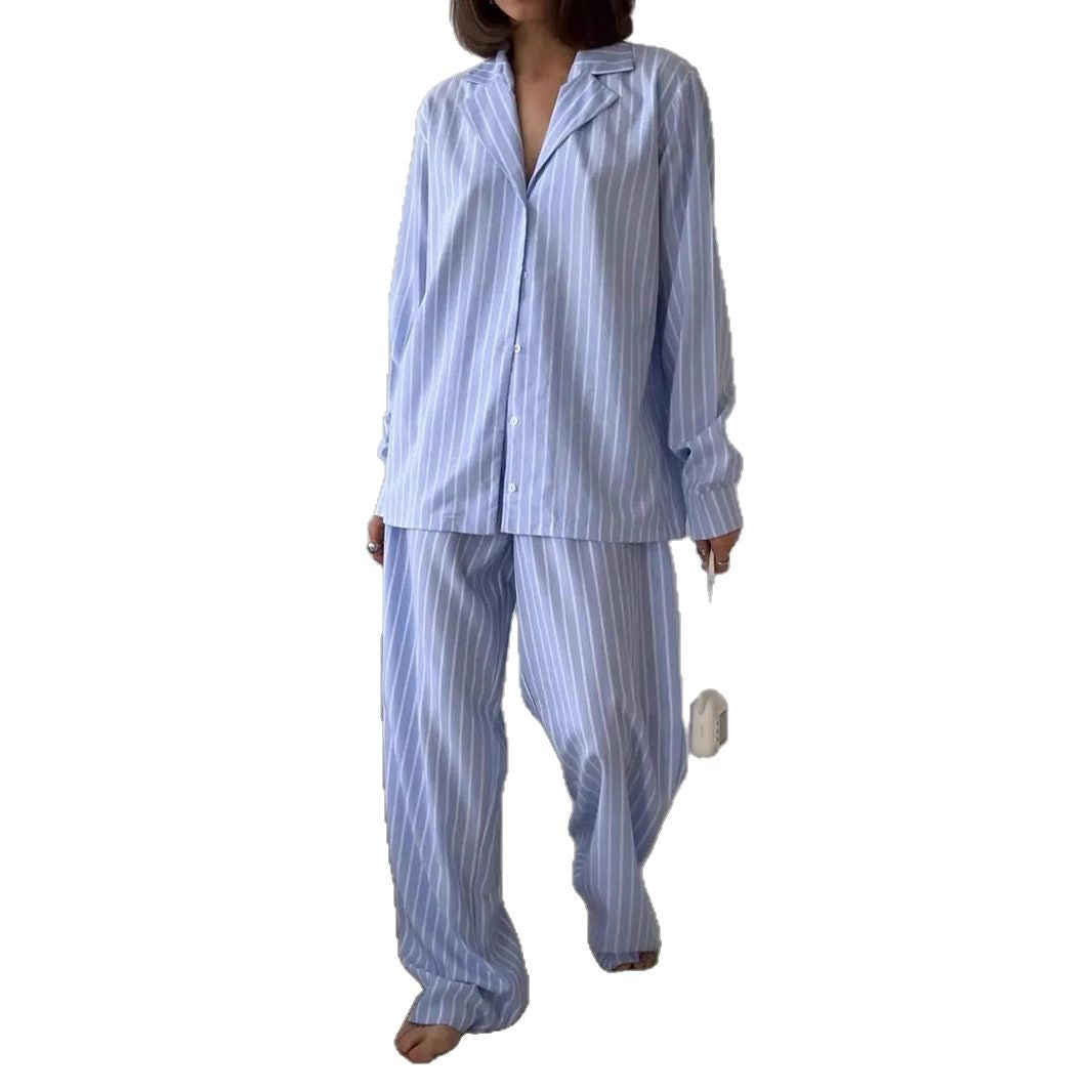 Damen Luxuriös Gestreiftes Pyjama-Set Drune