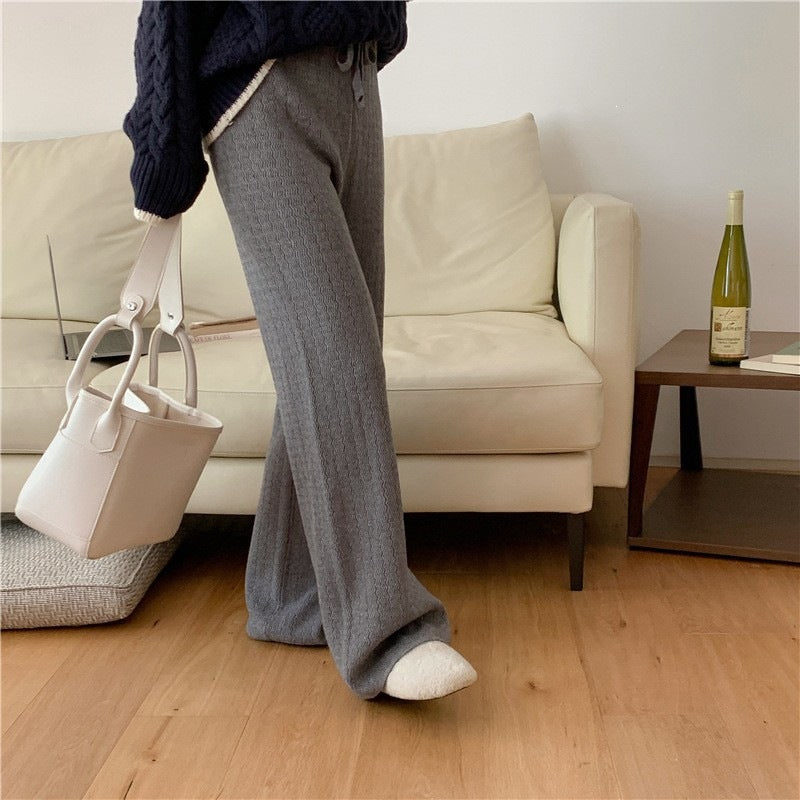 Damen Elegante weite Strickhose Drune