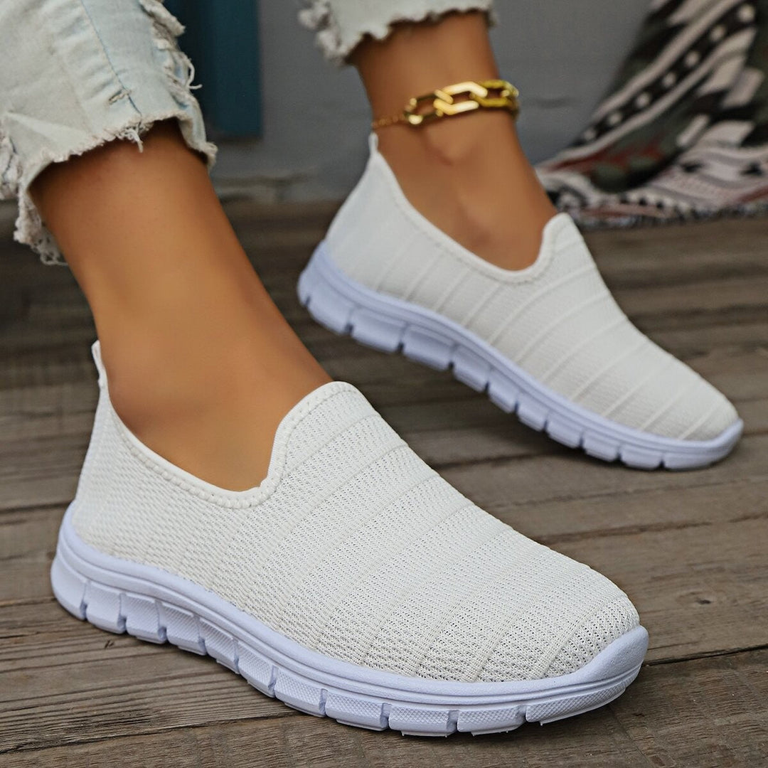 Damen Bequeme Slip-On Sneakers mit Atmungsaktivem Obermaterial und Flexibler Sohle Drune