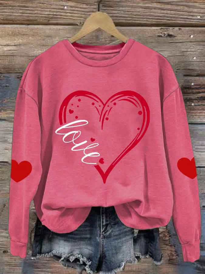 Damen Gemütlicher Pullover mit Herzmotiv Drune