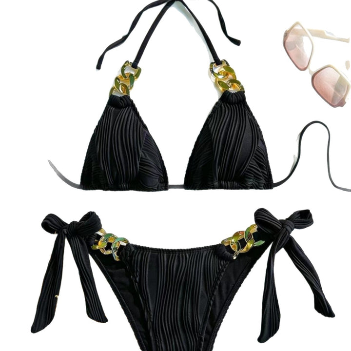 Damen Triangel-Bikini mit dekorativen Kettenelementen Drune