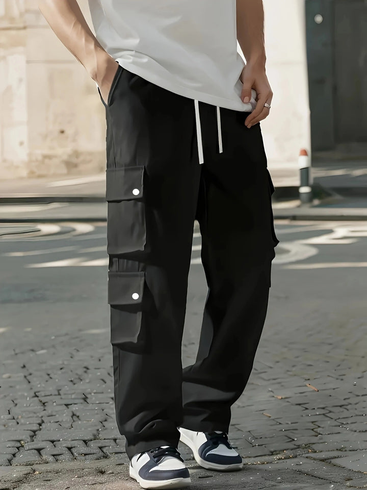 Herren Locker geschnittene Cargo-Jogginghose mit Tunnelzug & Mehrfachtaschen Drune