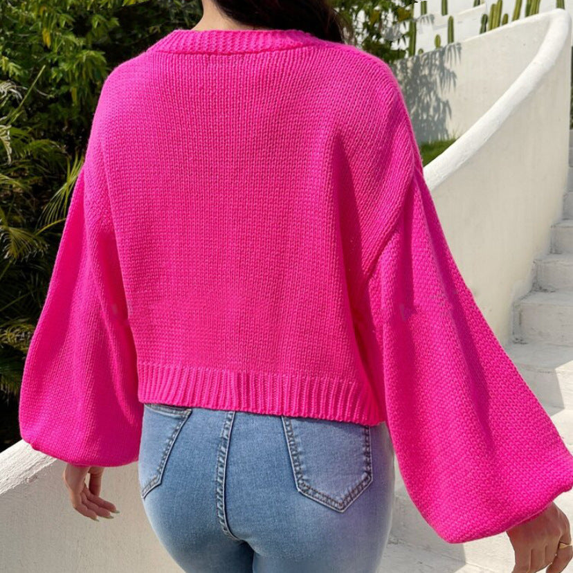 Damen Cropped-Cardigan aus Baumwollmix mit 3D-Blütenapplikationen Drune