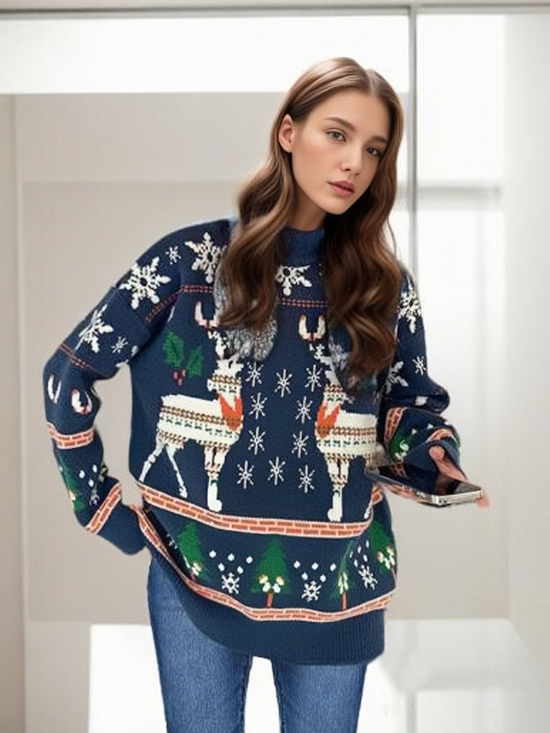 Damen Weihnachtspullover mit festlichem Motiv und lässigem Schnitt Drune