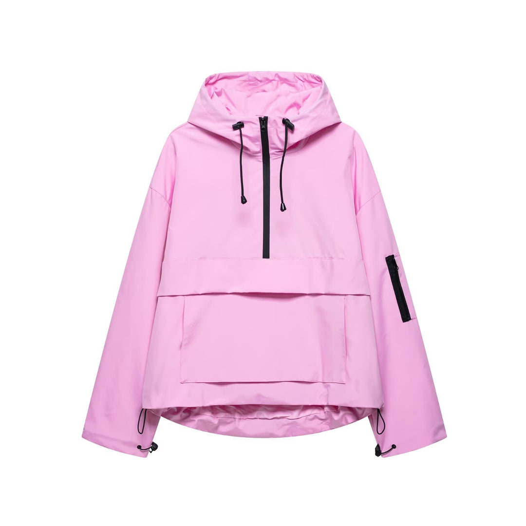 Damen Freizeitjacke mit verstellbarem Kapuzenkragen und praktischen Taschen Drune