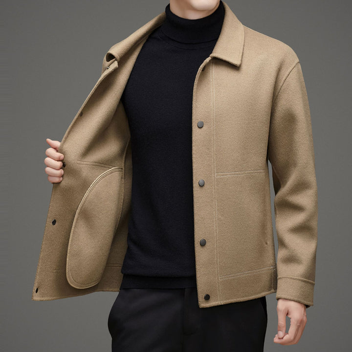 Herren elegante Wolljacke mit klassischem Kragen Drune