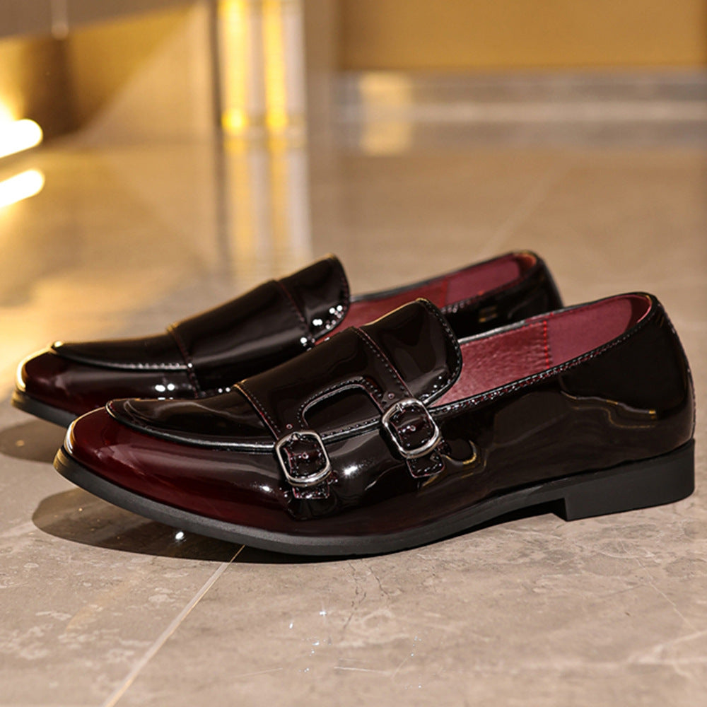 Herren Lackleder Mokassin Schuhe Drune