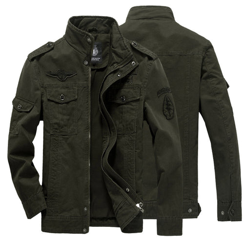 Herren Canvas Fieldjacke im Military-Style mit Schulterklappen und Mehrfachtaschen Drune