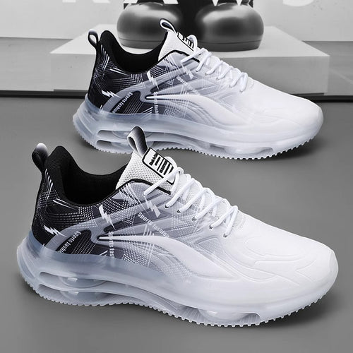 Unisex atmungsaktive Laufsneaker mit sichtbarer Luftkammersohle und reflektierendem Mesh-Obermaterial Drune