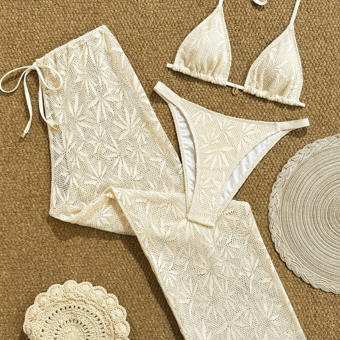 Damen Bikiniset mit modischem Häkelmuster Drune