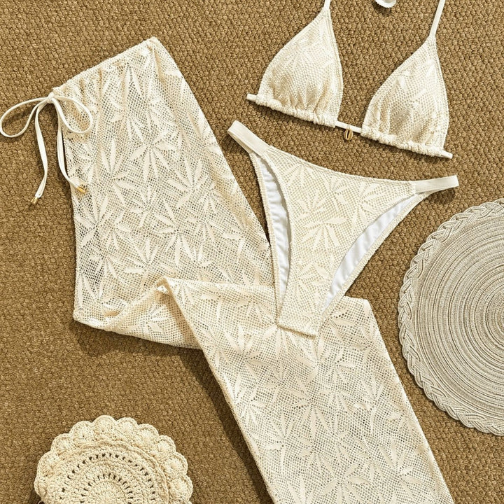 Damen Bikiniset mit modischem Häkelmuster Drune